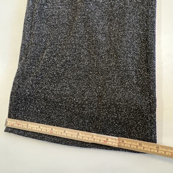 Melissa Paige Wide Leg Pants Pull On Black Silver Womens Medium Glitter Sparkle - Picture 5 of 16